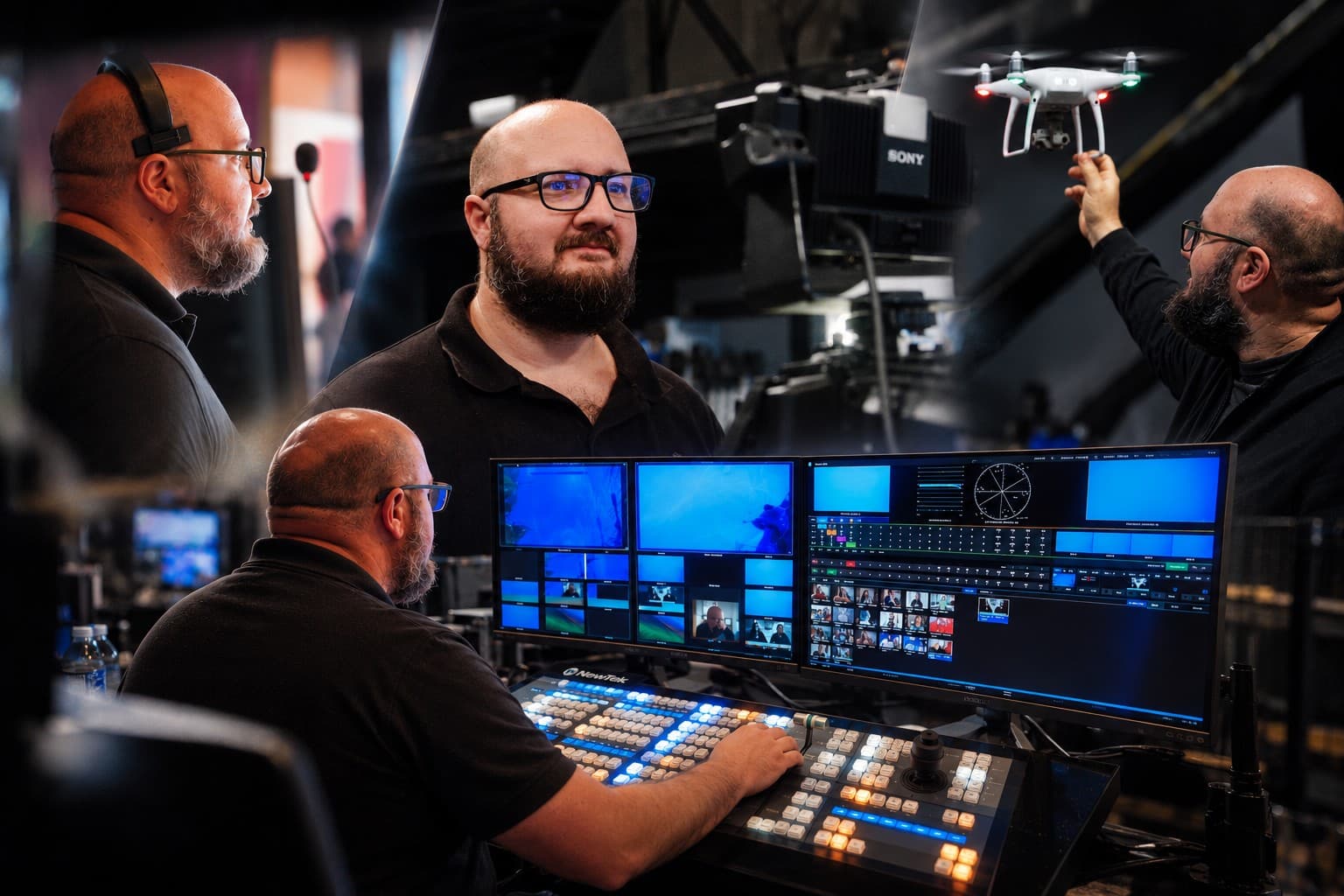 Simon Debattista on set